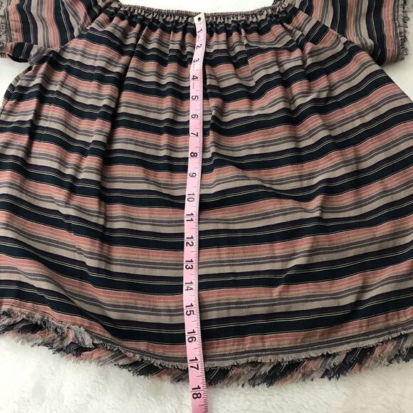 Lucky Brand off-shoulder striped frayed edge blouse size S - Picture 9 of 9